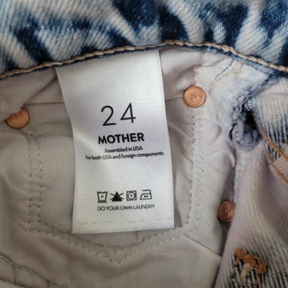 MOTHER NWT High-Rise Rider Ankle Jeans Pink Blue size 24 - Picture 9 of 9